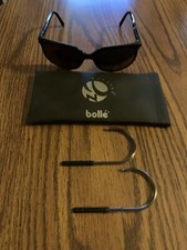 Vintage Bolle 100 Sunglasses Gold Mirrored Adjustable Original Case Extra Arms