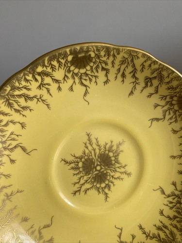 Coalport Sunshine Yellow and Gold Teacup and Saucer - Picture 7 of 20