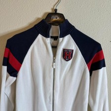 vintage Navy and white Tommy Hilfiger sweater preppy boys XL