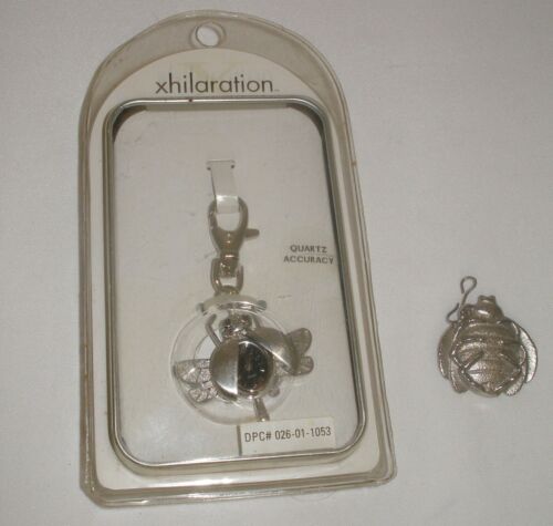 Quartz Ladybug Shaped Keychain Watch & Pendant Circa 1999 NIB 2 Pcs Set - Picture 1 of 10