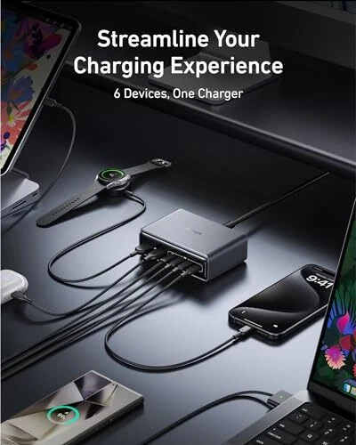 Prime Charger, 200W 6-Port GaN Charging Station, USB-C PD Fast Charging - Picture 5 of 7