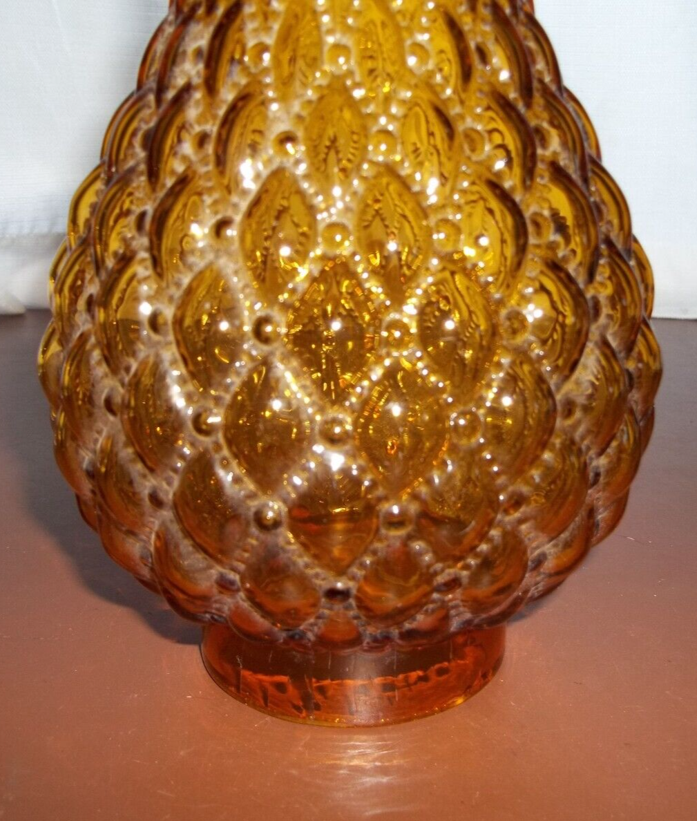 Vintage Amber Glass Quilted Diamond Replacement Lamp Chimney Vintage Amber Glass Quilted Diamond Replacement Lamp Chimney