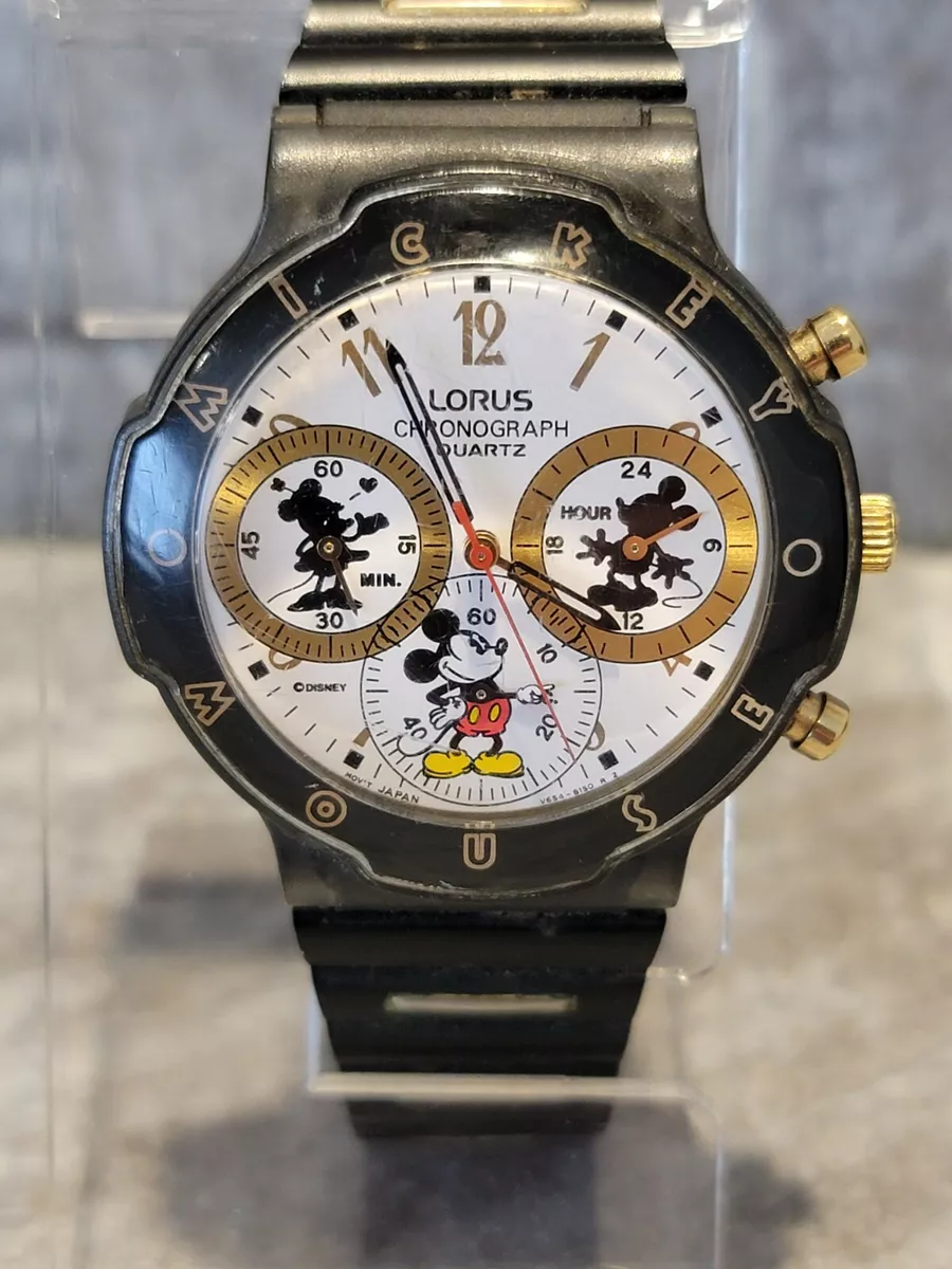 Vintage Lorus V654 8050 Mickey Mouse Chronograph Quartz Watch