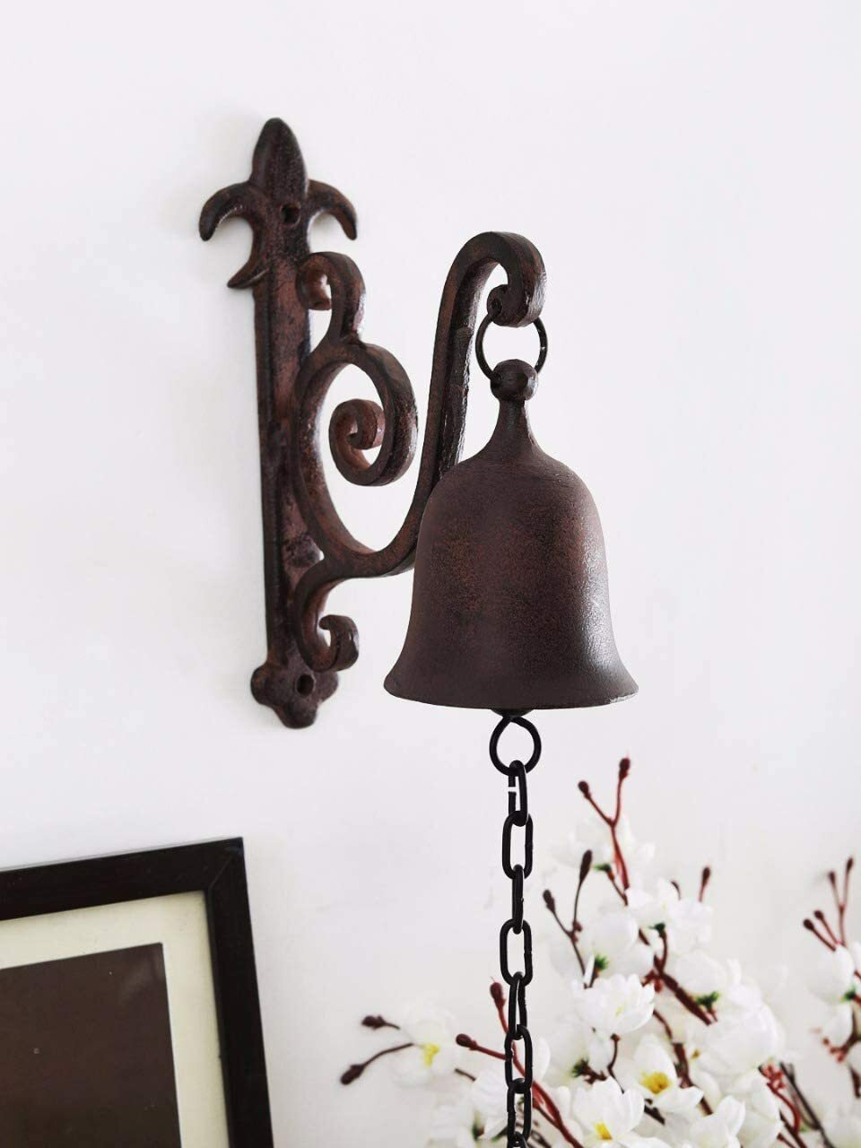 Antique Cast Iron Dinner Bell Doorbell Hanging Outdoor Front Porch Church School