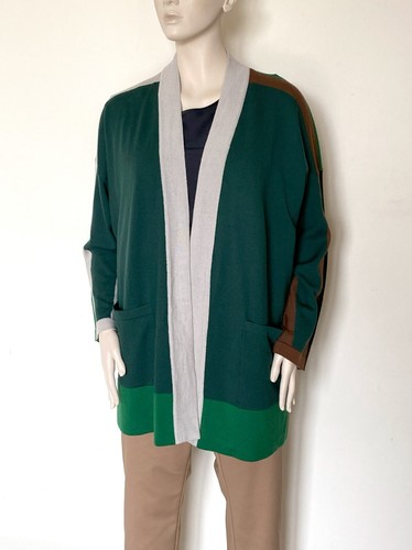 MARINA RINALDI by MAX MARA, 100% Virgin Wool Cardigan, Plus Size L - Picture 2 of 15