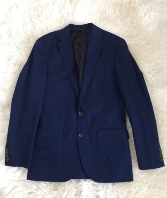 Jcrew Men Crosby suit jacket in Italian chino Admiral Blue 36R E7561
