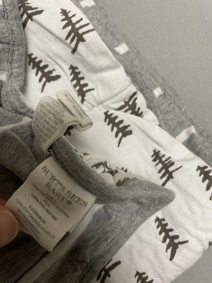 BURT'S BEE Quilted jersey Knit Plush Crib Comforter Baby Blanket Trees - Image 3 of 3