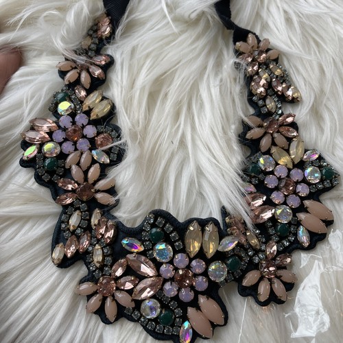 2a j crew fabric back crystal cluster 