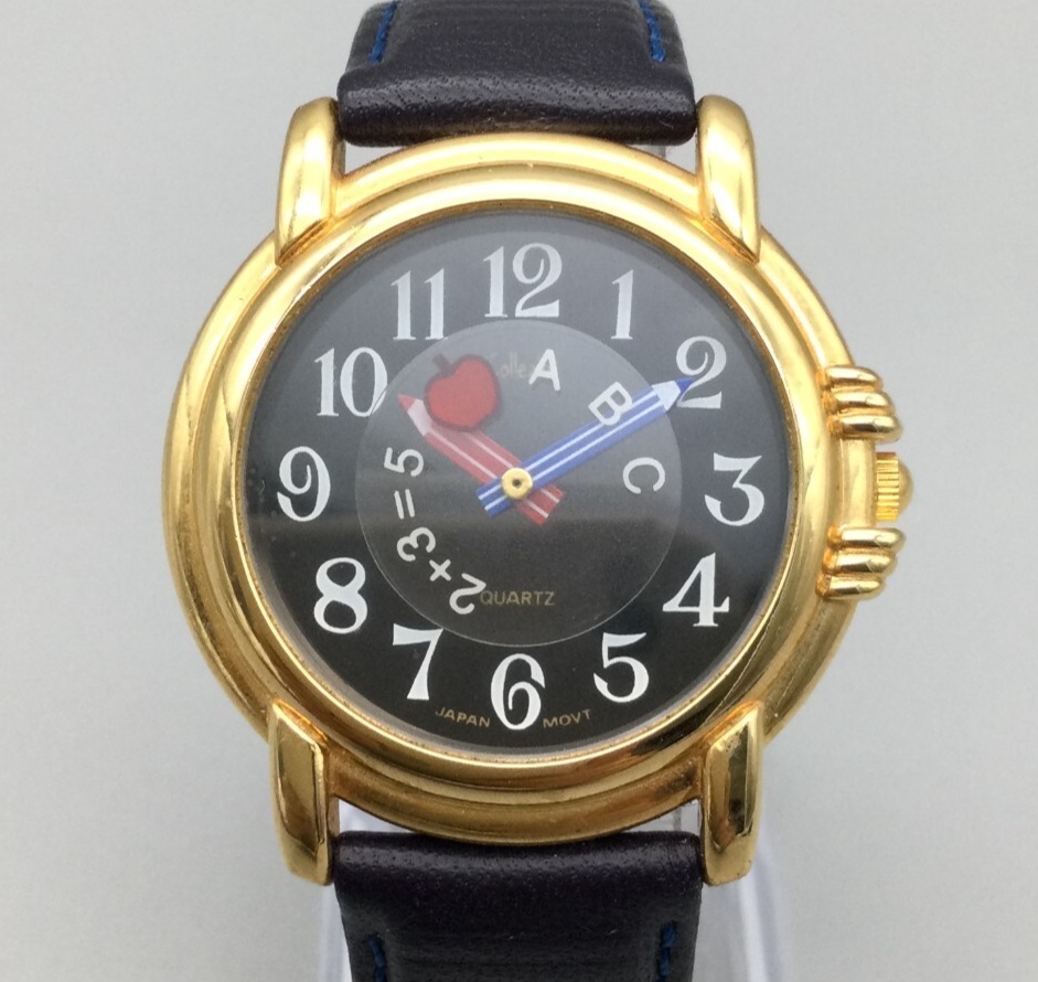 School Teacher Watch Women 37mm Gold Tone Education Classes New