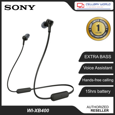 Official Sony Wireless Extra Bass Earphones WI-XB400 Brand-New ''MADE IN VIETNAM''