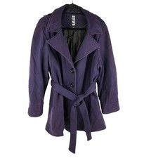 D.e.t.a.i.l.s. Jersey-knit Belted Jacket Removeable Hood Plum Sz. 1x
