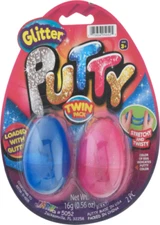Ja-Ru Inc. Glitter Putty Eggs Twin Pack- Putty that Glows in the Dark  Eggs 2 Pk