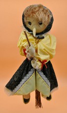 Hexenpuppe mit Hexenbesen Stoffpuppe mit Hemd, Rock und Kopftuch