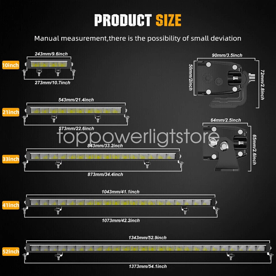 Barra de luces LED de trabajo 22/32/42/52 todoterreno punto inundación combo conducción SUV 4x4 doble DRL Foto 3 de 4