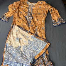 Indian Pakistani Shalwar Kameez Size Medium Chiffon Dupatta Shirt Dress Yoga