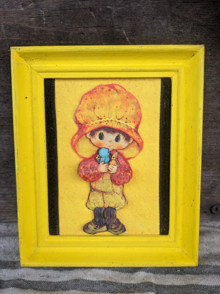 复古带框草莓蛋糕 3D 墙壁艺术 — 第 2/4 张图片