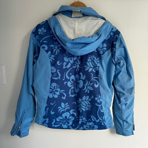 Vintage Obermeyer Ski Puffer Jacket Womens 6 Blue Floral 90s Snow Boarding - Picture 5 of 16