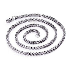 Men Women's 18K White Gold Filled 20 inch 3 mm wide Round Box Chain Necklace F5K