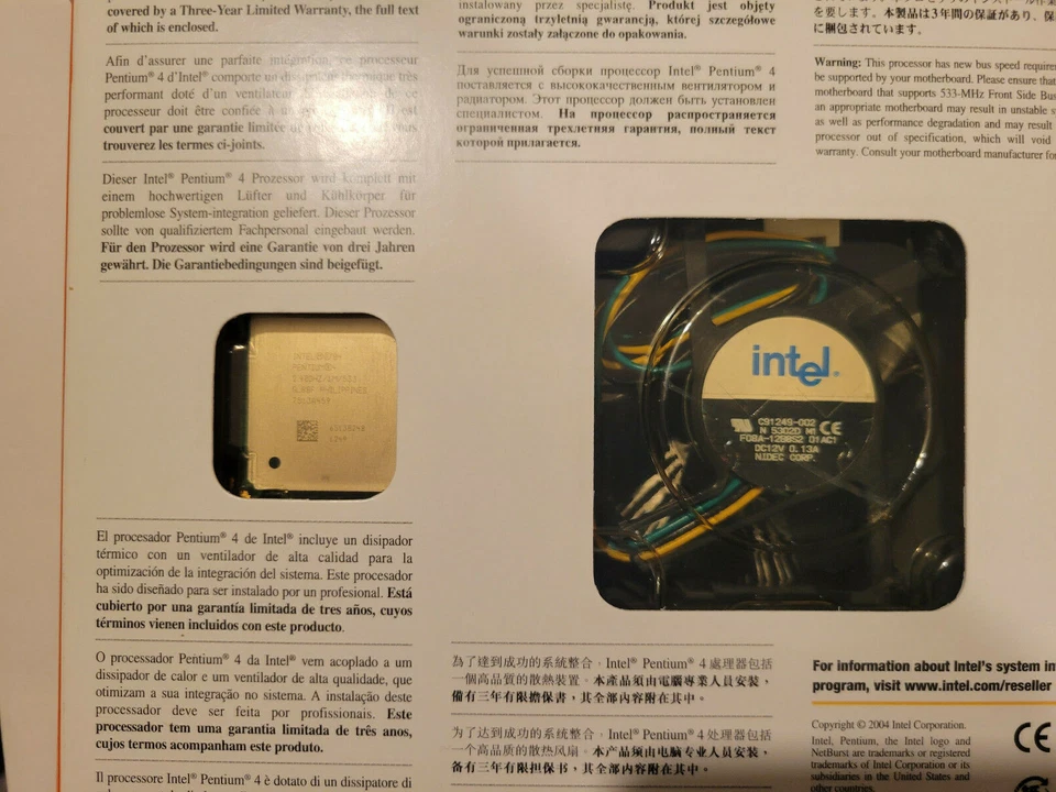 Intel Pentium 4 2.4A 1MB L2 Cache 2.4GHz Socket 478 CPU BX80546PE2400E SL88F - Image 3 of 4