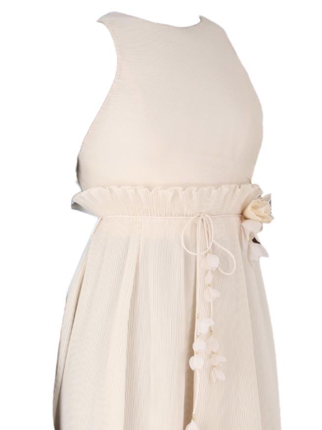 Zimmermann Pleated Picnic Dress | Ivory/Cream, Midi, Backless, Tie Belt,  Flowers | eBay