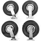 XtremepowerUs 4Pcs 10" Pneumatic Tire Caster Wheel Farm Cart (2 Rigid+2 Swivel)