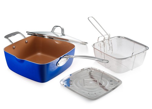 Gotham Steel Ti-Cerama Copper 9.5'' Deep Square Pan, 4 Piece Set - As Seen on TV - 第 7/14 張圖片