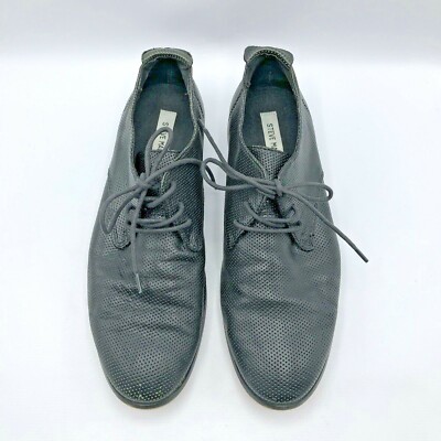 Steve Madden Quikly Men Black Perforated Leather Oxford Shoe  display picture 2