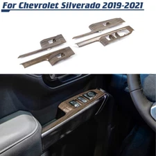 Wood Grain Inner Window Lift Panel Switch Trim Cover For Chevy Silverado 2019-21