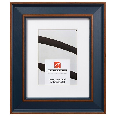 Craig Frames 2'' Wide Country Estate Blue Hardwood Picture Frame With Single Mat