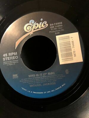 19991 Michael Jackson WHO IS IT (45RPM 7” Single) Epic (J230) | eBay