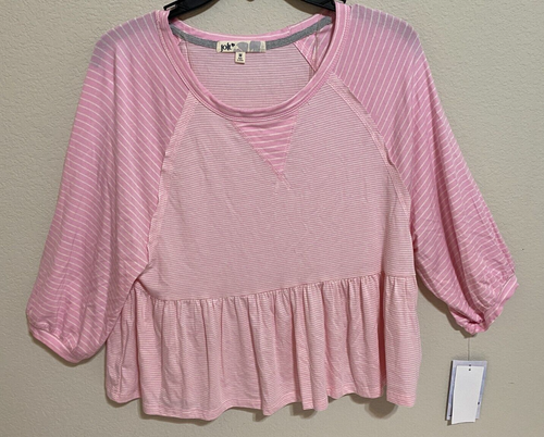 NWT, Jolt Juniors Pullover Knit Top Multi pink / White Stripes- Size Medium
