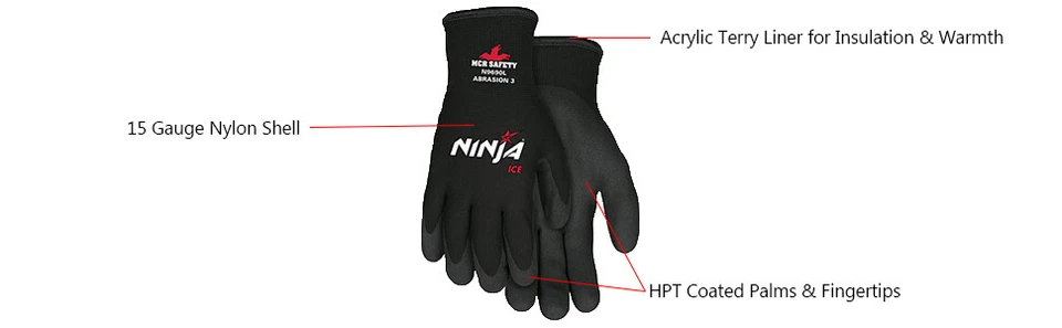 1- GUANTES DE TRABAJO Ninja Ice Aislados Clima Frío Cálido Invierno Seguridad Recubiertos de Palma  Foto 4 de 4