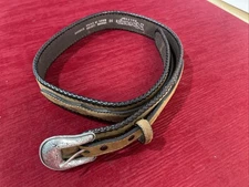 Nocona Belt Co. Genuine, Leather  N2493044 with Silver Toned Buckle. Size 32