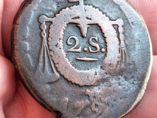 ⚜️ 2 SOLS FRANÇOIS AUX BALANCES 1793 PAU FRAPPE FAUTÉE AVEC SURPLUS ⚜️