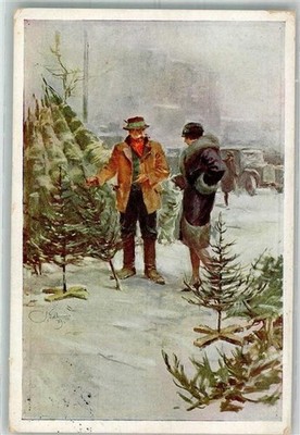 38164164 - Young Elegant Woman Looking For A Christmas Tree From Christmas 1929