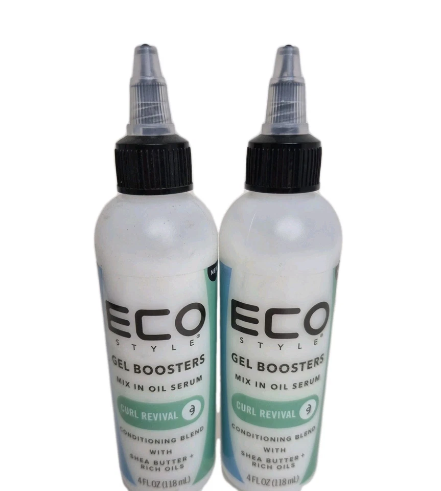 2 Bottles Eco Style curl revivial gel boosters mix in oil serum 4oz conditioning - Image 2 of 4