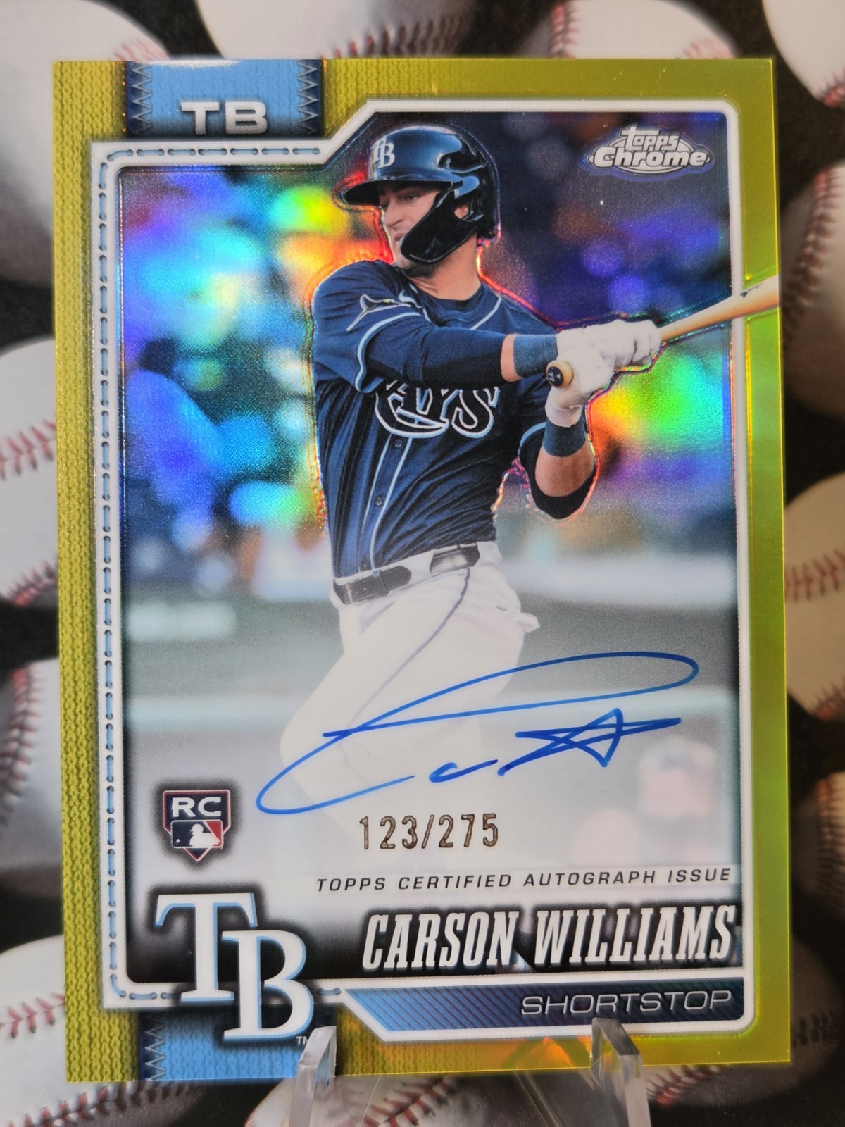 2026 Topps Chrome Carson Williams Yellow RC Auto /275 #RAC-WS Rays
