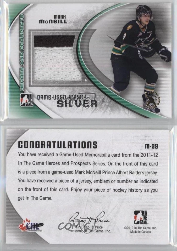 2011-12 ITG Heroes and Prospects Silver Jersey Spring Expo 1/1 Mark McNeill 2a8 - Image 3 of 3