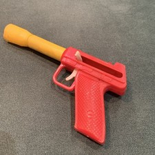 Vintage Hong Kong Toy POP Gun Plastic Pistol Red & Yellow 1960s