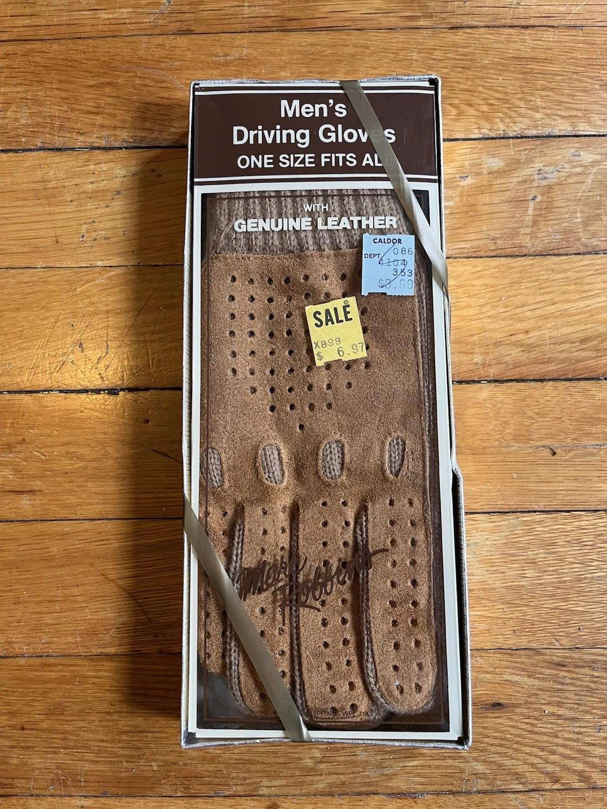 VINTAGE Men’s Driving Gloves Marc Robbins Leather Brown One Size 70s