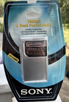 Vintage 1996 SONY POCKET RADIO FM/AM 2 Band~Model ICF-S10MK2~BRAND NEW & SEALED