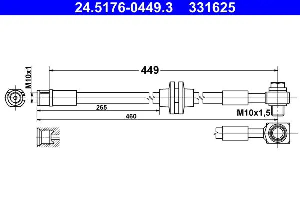 Flessibile del freno ATE 24.5176-0449.3 - Immagine 2
