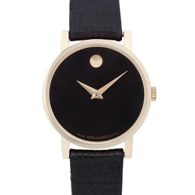 Vintage Movado Museum 22mm 14K Yellow Gold Steel Quartz Ladies