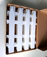 12 sztuk Ogrodzenie choinkowe Białe obramowanie na pikiety 4,5" x 12" Plastikowa dekoracja