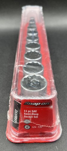 SNAP-ON 211FDSY 11PC 3/8" DRIVE 12PT SAE FLANK DRIVE SEMIDEEP SOCKET (MVP033913) - Picture 2 of 3
