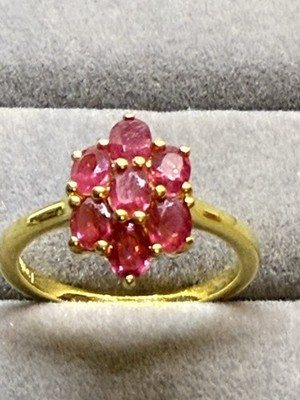 Evertrue Raspberry Zircon Ring In 18 K YG Plated Size 7, 2.00 Ctw