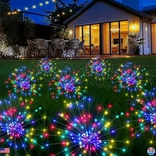 8-Pack Solar Garden Lights, 120 LED Waterproof Colorful Outdoor Decor