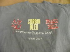2007 Aly & AJ Corbin Bleu Drake Bell Upstaging Tour Crew Concert Tshirt XL rare