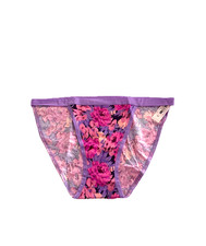 Victoria's Secret Cotton Stretch String Bikini Panty Lavender Floral