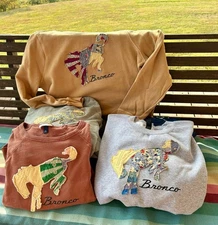 Custom Ford Bronco made with Reclaimed Vintage Quilt Sweatshirt